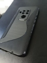 Силиконов гръб ТПУ S-CASE Carbon за Motorola One Zoom черен